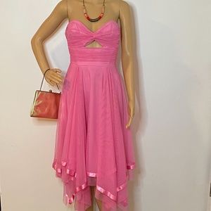 Bubble gum pink Vintage bubblegum pink strapless princess gown!